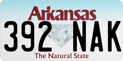 AR license plate 392NAK