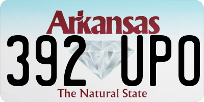 AR license plate 392UPO