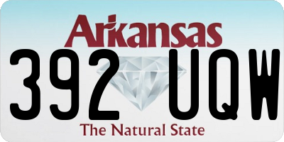 AR license plate 392UQW