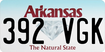 AR license plate 392VGK