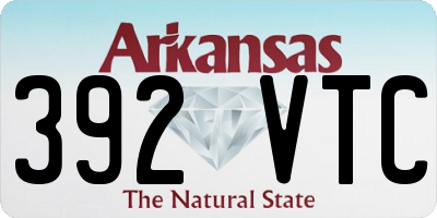 AR license plate 392VTC