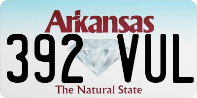 AR license plate 392VUL