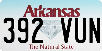 AR license plate 392VUN