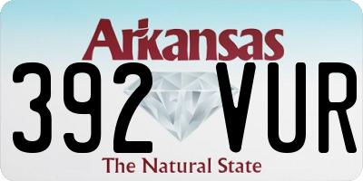 AR license plate 392VUR