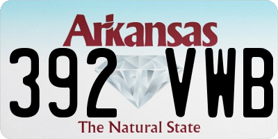 AR license plate 392VWB