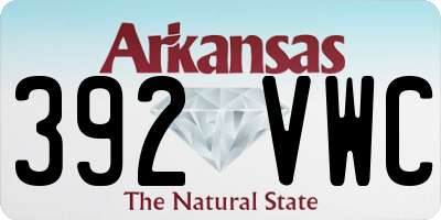 AR license plate 392VWC