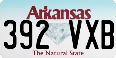 AR license plate 392VXB