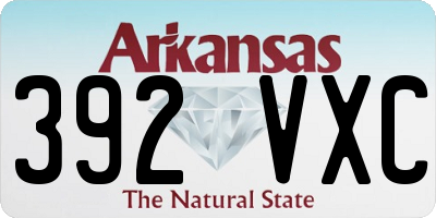 AR license plate 392VXC