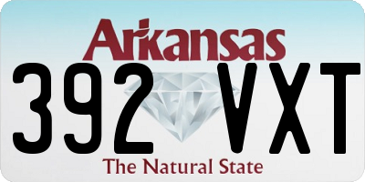 AR license plate 392VXT