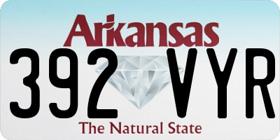 AR license plate 392VYR