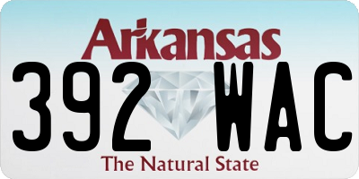 AR license plate 392WAC