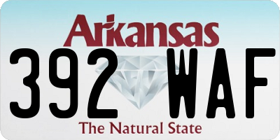 AR license plate 392WAF