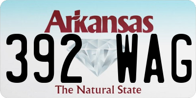 AR license plate 392WAG