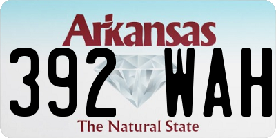 AR license plate 392WAH
