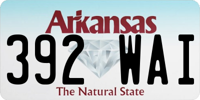 AR license plate 392WAI