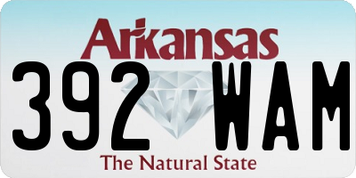 AR license plate 392WAM