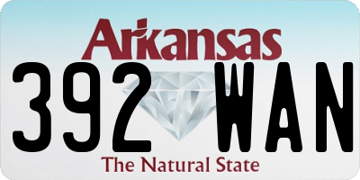 AR license plate 392WAN