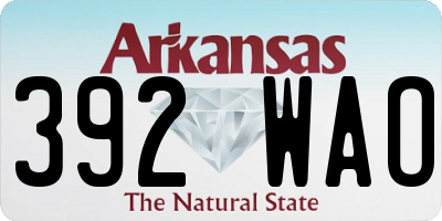 AR license plate 392WAO
