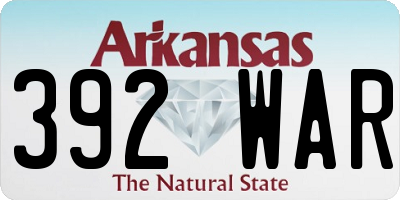 AR license plate 392WAR