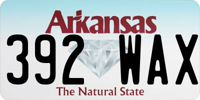 AR license plate 392WAX