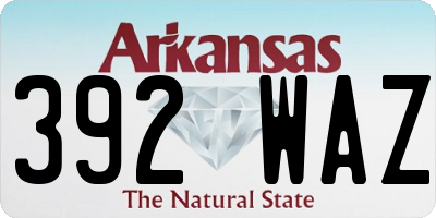 AR license plate 392WAZ