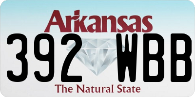 AR license plate 392WBB