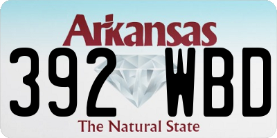 AR license plate 392WBD