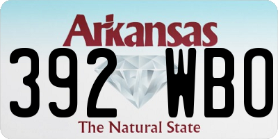 AR license plate 392WBO