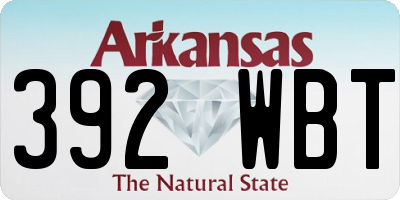 AR license plate 392WBT