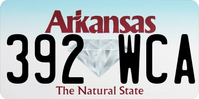 AR license plate 392WCA