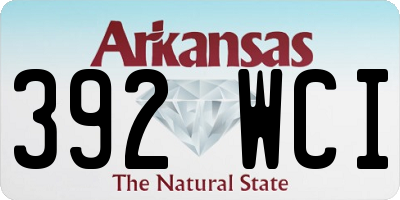 AR license plate 392WCI