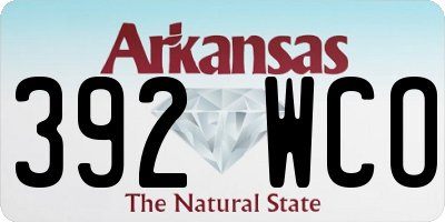 AR license plate 392WCO