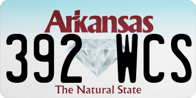 AR license plate 392WCS