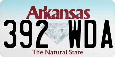 AR license plate 392WDA