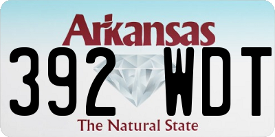 AR license plate 392WDT
