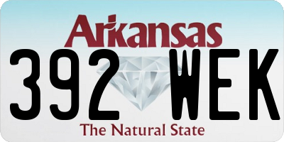 AR license plate 392WEK