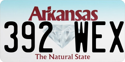 AR license plate 392WEX
