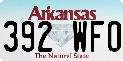 AR license plate 392WFO