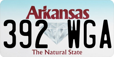AR license plate 392WGA