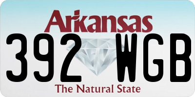 AR license plate 392WGB