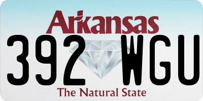 AR license plate 392WGU