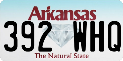 AR license plate 392WHQ