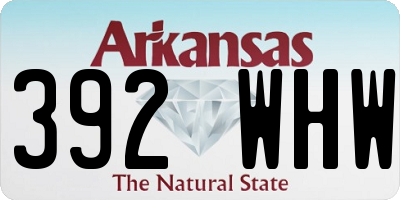 AR license plate 392WHW