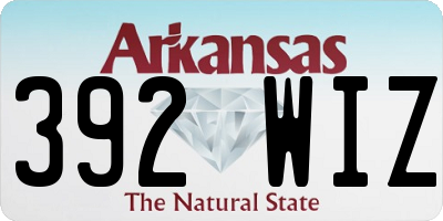 AR license plate 392WIZ