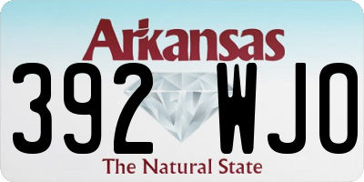 AR license plate 392WJO