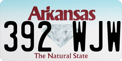 AR license plate 392WJW
