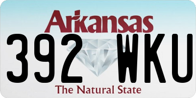 AR license plate 392WKU