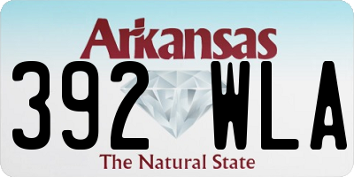 AR license plate 392WLA