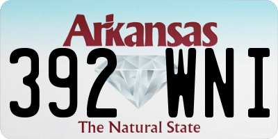 AR license plate 392WNI