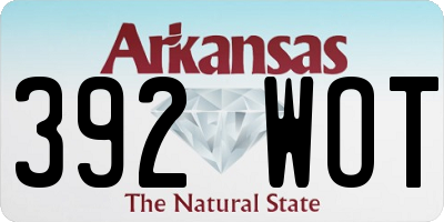 AR license plate 392WOT
